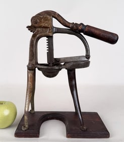 Antique Cast Iron Wooden Handled Fruit Press