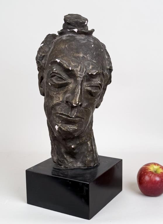 Plaster Bust of Man, Signed "CB" (1 of 7)