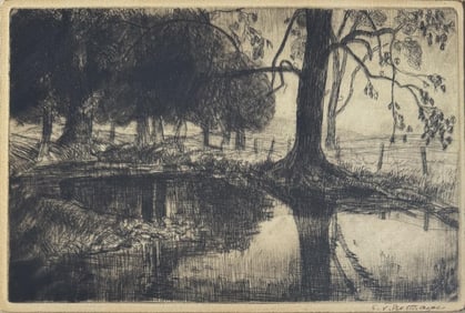 Illegibly Signed Etching