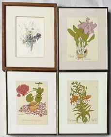 Group Four Small Floral Engravings