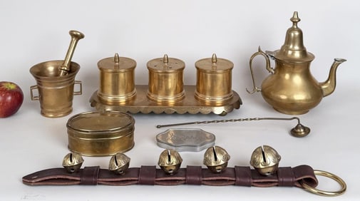 Group Early Brass Accessory Items