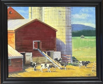 Merancy, O/C Contemporary Barnyard Scene