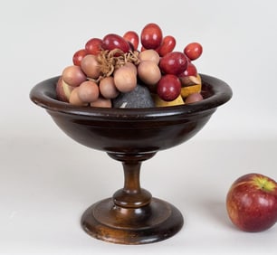 Antique Treenware Tazza, Stone Fruit
