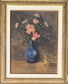 Levine, Framed O/C Vase Of Flowers