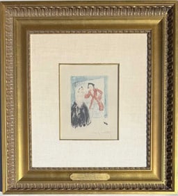Icart, Etching Gentlemen Flirt