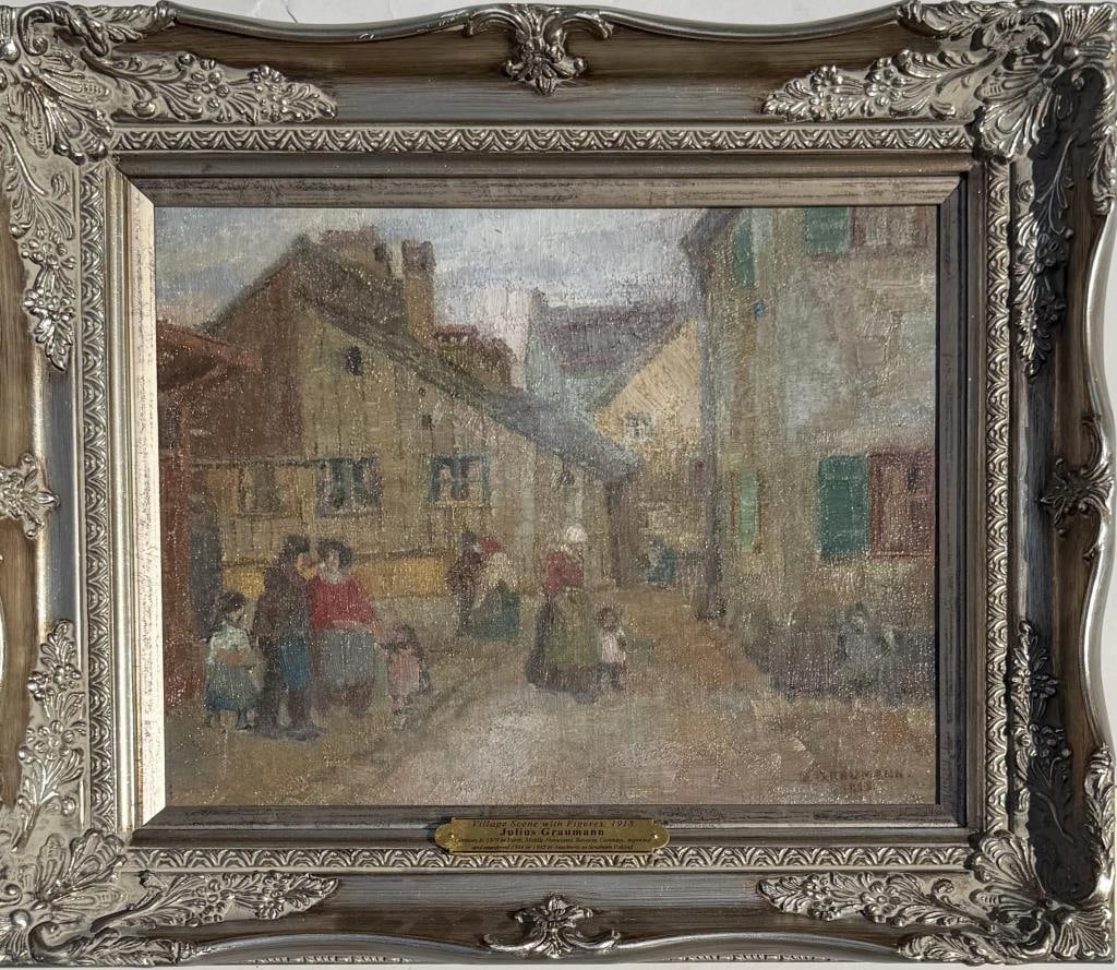 J. Graumann, O/C Village Scene & Villagers (1 of 6)