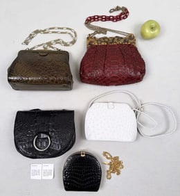 Group Five Exotic Leather Handbags