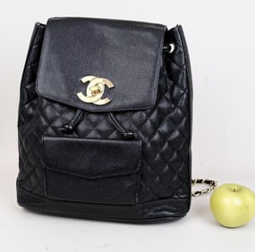 Large Chanel Black Caviar Backpack