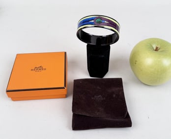 Hermes Brandebourgs Enamel Cuff Bracelet