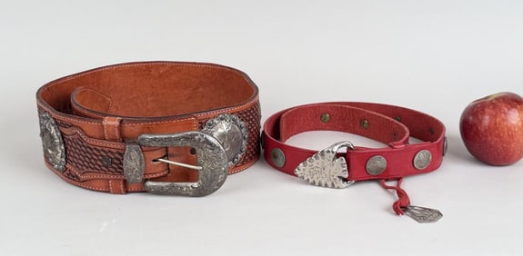 Two Vintage Western Women's Belts