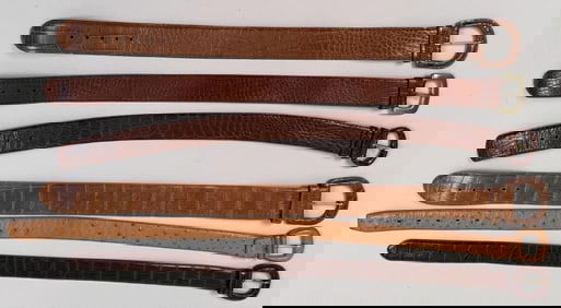 Group Six Exotic Leather Belts