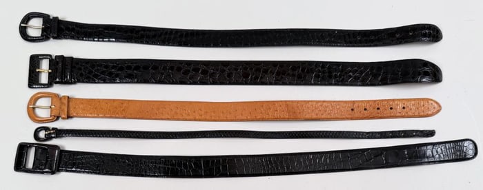 Group Five Exotic Leather Belts