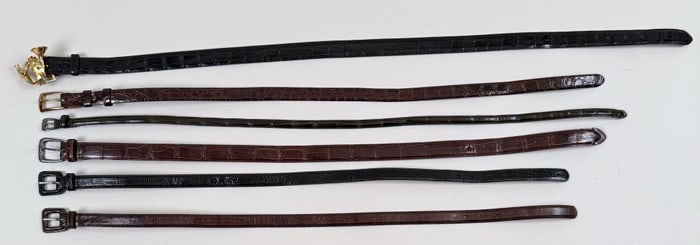 Group Six Exotic Leather Belts