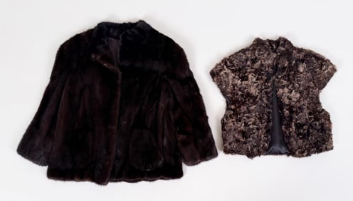 Mink Short Coat & Curly Lamb Vest