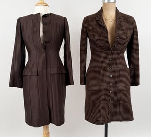 Two Wool Blend Chanel Dresses