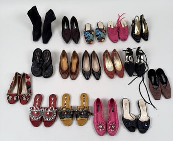 Large Group Sixteen Pairs Designer Shoes