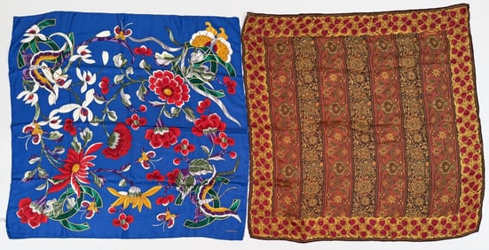 Two Chanel Silk Scarves