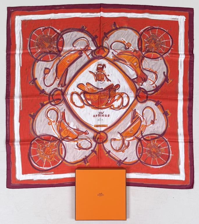 Hermes Paris Silk "New Springs" Scarf w/ Box (1 of 8)