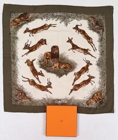 Hermes Silk & Wool Blend "Kenya" Scarf