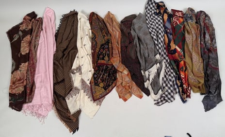 Group Fourteen Wool Designer Scarves