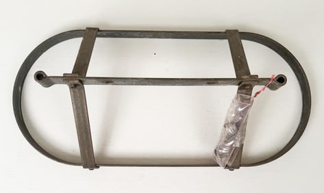 Vintage Wrought Iron Oval Hanging Pot Rack