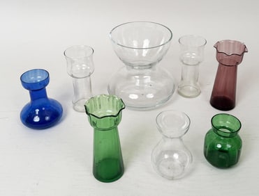 Group Eight Assorted Glass Bulb Vases
