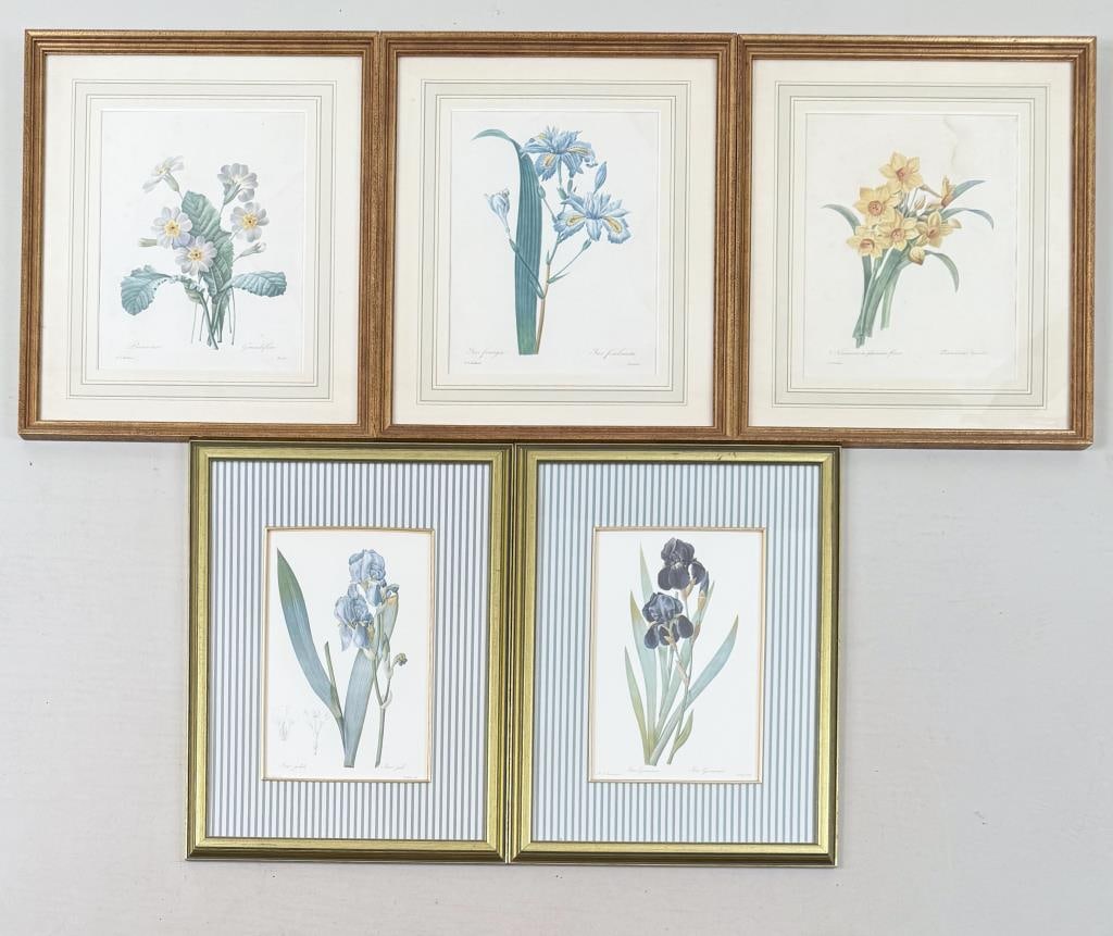 Five Framed Floral Engravings (1 of 5)
