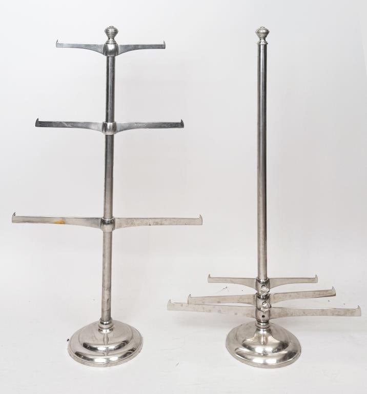 Pair Modernist Chrome Standing Display Racks (1 of 3)