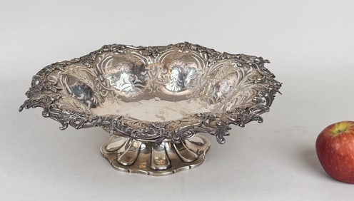 English Sterling Pierced Footed Pastry Tray