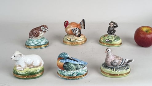 Six Chamart Limoges Trinket Boxes