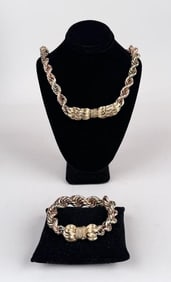 Webb 18K Bi-Color Gold Necklace & Bracelet