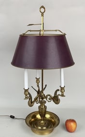 Very Large Figural Swan Brass Bouillote Lamp