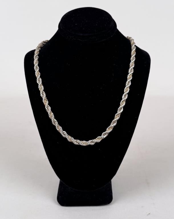 Tiffany & Co Sterling & 18K Gold Rope Chain (1 of 6)