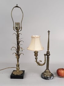 Two Brass Boudoir Lamps
