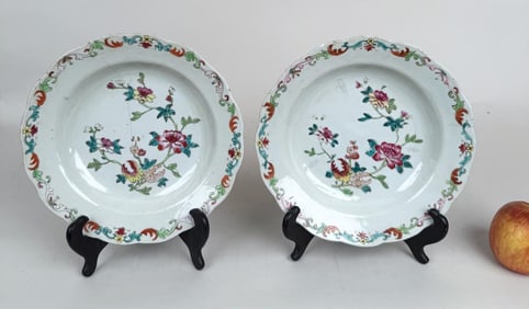 Two Chinese Porcelain Famile Rose Dishes