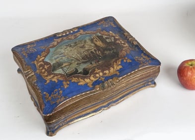 Venetian Painted Box w/ Harbor Scene