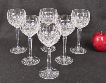 Six Waterford Lismore Wine Hocks