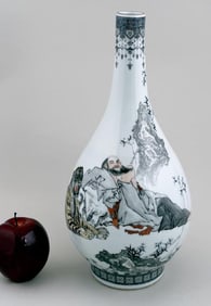 Chinese Polychrome Porcelain Bottle Vase
