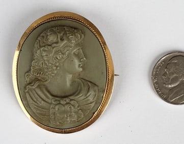 Large Romanesque Baccante Lava Cameo