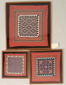 Group Three Framed Hmong Tribal Textiles