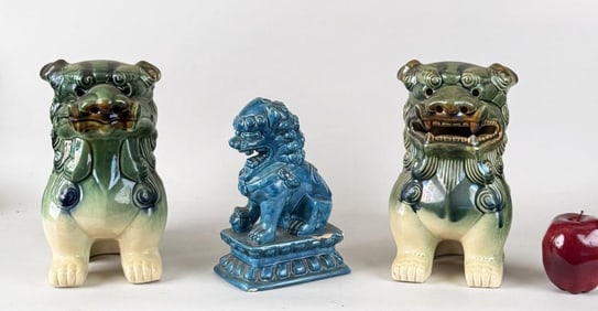 Group Three Chinese Porcelain Foo Lions