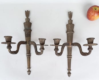 Pair French Two Arm Wall Sconces