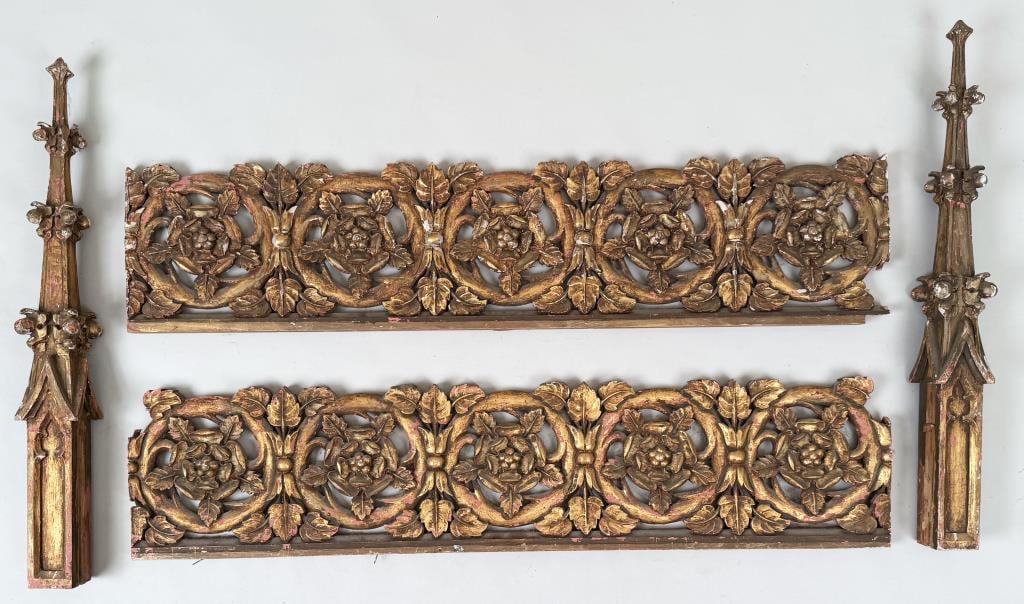 Four English Carved/Gilded Architectural Items (1 of 10)