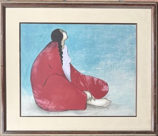 R.C. Gorman, Color Lithograph "Barcelona Rose"