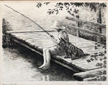 Kirmse, Signed Etching "Him And Me"