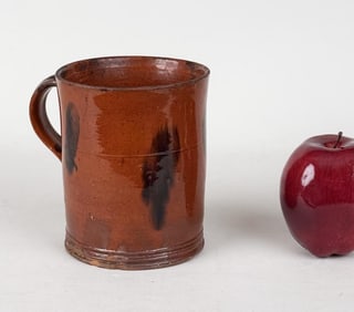 Large Redware Tankard, 19th C.