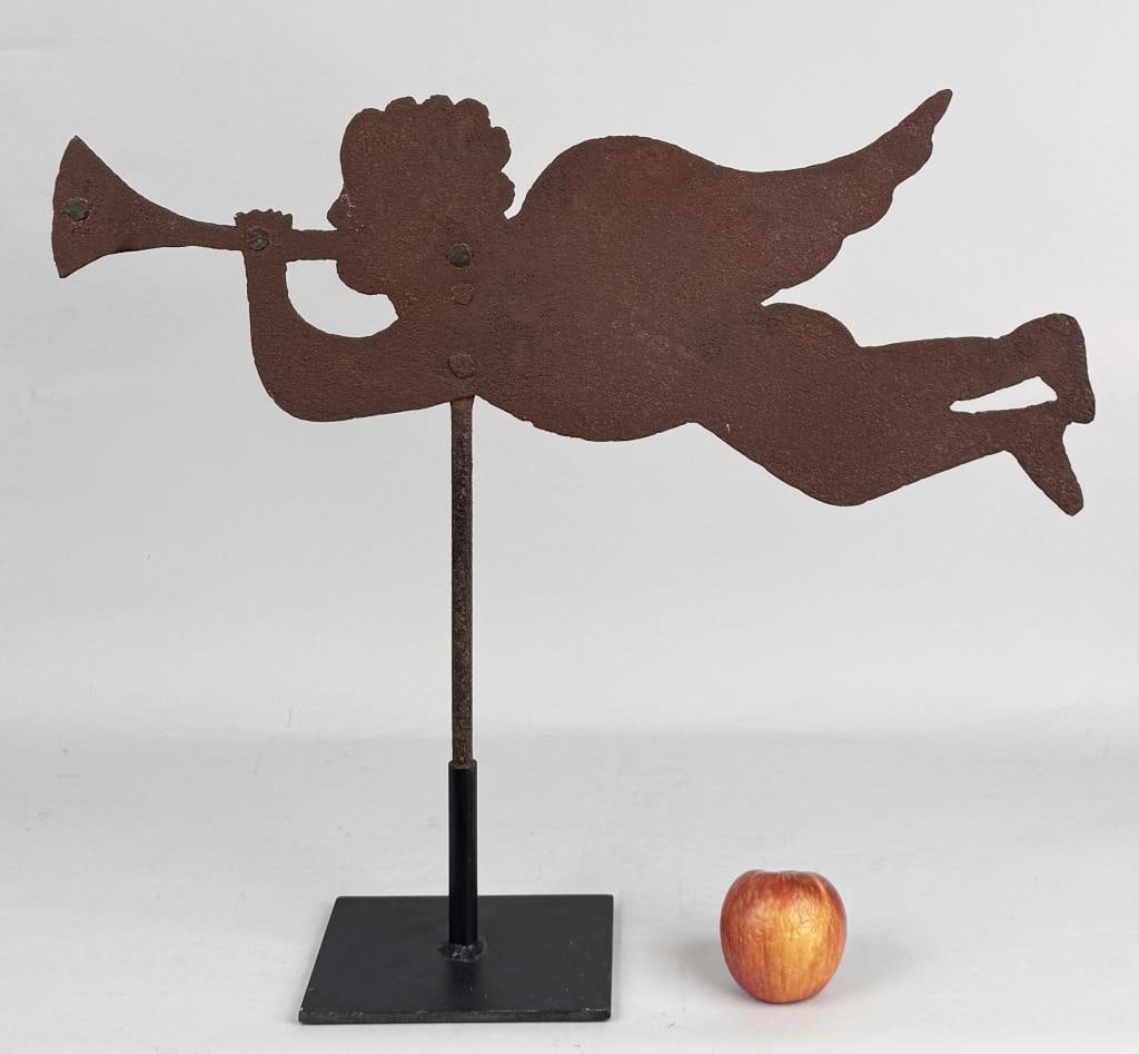 Folk Art Sheet Iron Angel Gabriel Weathervane (1 of 5)