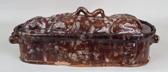 French Glazed Earthenware Rabbit Tureen