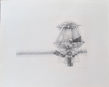 Tchari, "Third Wing" Lithograph Illustration