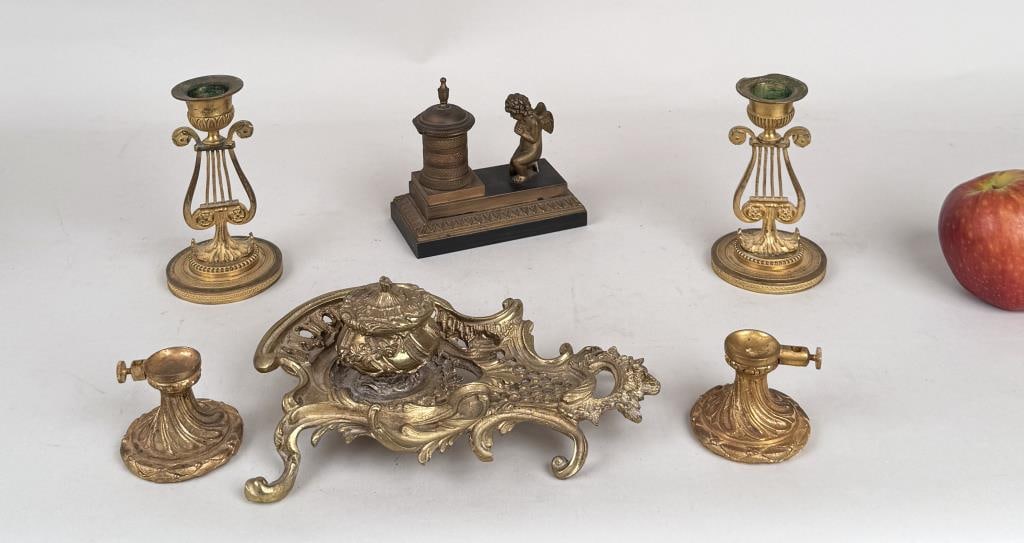 Group French Gilt Bronze Accessories (1 of 8)